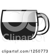 Clipart Of A Grayscale Glass Tea Cup Royalty Free Vector Illustration
