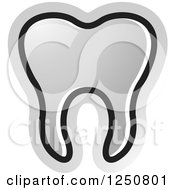 Clipart Of A Silver Tooth Icon Royalty Free Vector Illustration