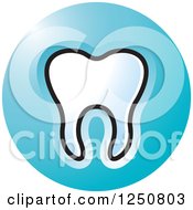 Poster, Art Print Of Round Blue Tooth Icon
