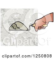 Poster, Art Print Of Mason Hand And Grout Or Mortar 2