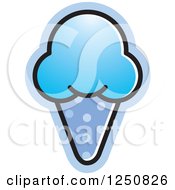 Clipart Of A Blue Waffle Ice Cream Cone Royalty Free Vector Illustration