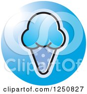 Clipart Of A Blue Waffle Ice Cream Cone Icon Royalty Free Vector Illustration by Lal Perera