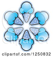 Clipart Of A Blue Waffle Ice Cream Cone Burst Royalty Free Vector Illustration