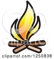 Clipart Of A Campfire Royalty Free Vector Illustration