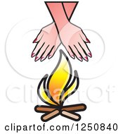 Poster, Art Print Of Hands Over A Campfire
