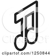 Clipart Of A Black And White Music Note Royalty Free Vector Illustration