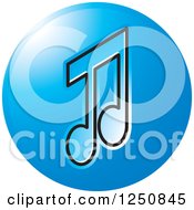 Clipart Of A Blue Music Note Icon Royalty Free Vector Illustration