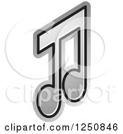 Poster, Art Print Of Silver Music Note