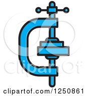 Clipart Of A Blue Vice Grip Clamp Royalty Free Vector Illustration by Lal Perera