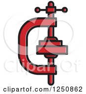 Clipart Of A Red Vice Grip Clamp Royalty Free Vector Illustration