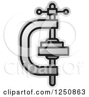 Clipart Of A Silver Vice Grip Clamp Royalty Free Vector Illustration