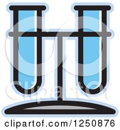 Clipart Of A Blue Test Tube Stand Royalty Free Vector Illustration