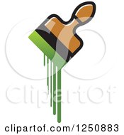 Poster, Art Print Of Paintbrush Dripping With Green