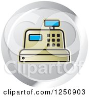 Poster, Art Print Of Gold Cash Register On A Silver Circle