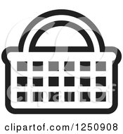 Black And White Shopping Basket Icon