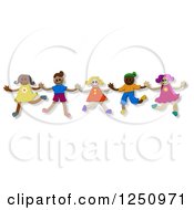 Poster, Art Print Of Group Of Happy Diverse Kids Jumping