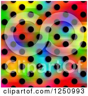 Poster, Art Print Of Background Of Black Polka Dots On Colors