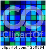 Clipart Of A Background Of Green And Blue Tiles Royalty Free Illustration