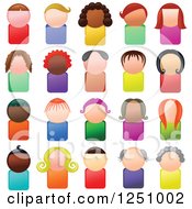 Clipart Of Faceless Male And Female Avatar Icon People Royalty Free Illustration