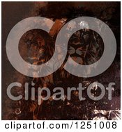Clipart Of A Dark Grungy Male Lion Background Royalty Free Illustration