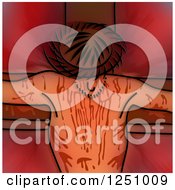 Poster, Art Print Of Stained Glass Design Of Jesus Christ On The Cross