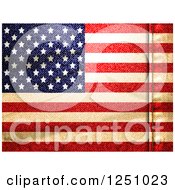 Denim Textured American Flag Background With A Seam