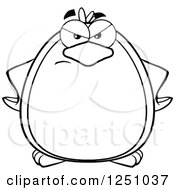 Clipart Of A Black And White Mad Penguin Character Royalty Free Vector Illustration