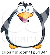Poster, Art Print Of Penguin Character Waving