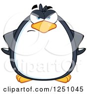 Clipart Of A Mad Penguin Character Royalty Free Vector Illustration