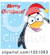Poster, Art Print Of Penguin Character Saying Merry Christmas