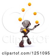 Clipart Of A 3d Red Android Robot Juggling Balls Royalty Free Illustration