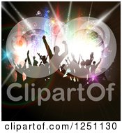 Poster, Art Print Of Silhouetted Dancing People Over Circles And Colorful Lights