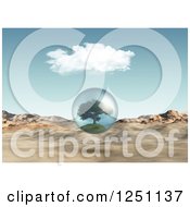 Clipart Of A 3d Tree In A Protective Glass Sphere Over A Desert Royalty Free Illustration by KJ Pargeter