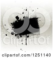Clipart Of A Black Splatter Over Grunge Royalty Free Vector Illustration