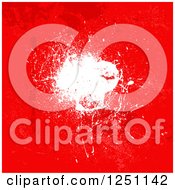 Poster, Art Print Of Red Background With A White Grunge Splatter