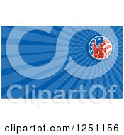Clipart Of A Patriotic American Basketball Business Card Design Royalty Free Illustration