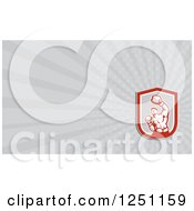 Clipart Of A Punching Boxer Business Card Design Royalty Free Illustration
