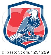Retro Bald Eagle In A Red White And Blue Shield