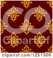 Clipart Of A Seamless Floral Background Pattern Royalty Free Vector Illustration