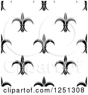 Clipart Of A Seamless Black And White Fleur De Lis Background Pattern Royalty Free Vector Illustration