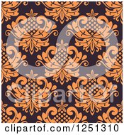 Clipart Of A Seamless Vintage Floral Background Pattern Royalty Free Vector Illustration