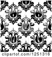 Clipart Of A Seamless Black And White Background Pattern Royalty Free Vector Illustration