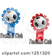 Clipart Of Soccer Balls And Medals With Football Club Text Royalty Free Vector Illustration