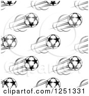 Clipart Of A Seamless Black And White Soccer Ball Background Pattern Royalty Free Vector Illustration