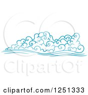 Clipart Of A Blue Wind Or Cloud Royalty Free Vector Illustration
