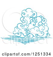 Clipart Of A Blue Wind Or Cloud 2 Royalty Free Vector Illustration