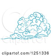 Clipart Of A Blue Wind Or Cloud 4 Royalty Free Vector Illustration