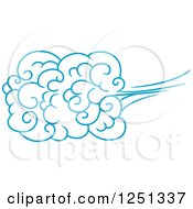 Clipart Of A Blue Wind Or Cloud 5 Royalty Free Vector Illustration