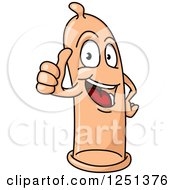 Clipart Of A Condom Giving A Thumb Up Royalty Free Vector Illustration