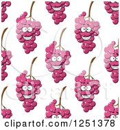 Clipart Of A Seamless Background Pattern Of Happy Grapes Royalty Free Vector Illustration